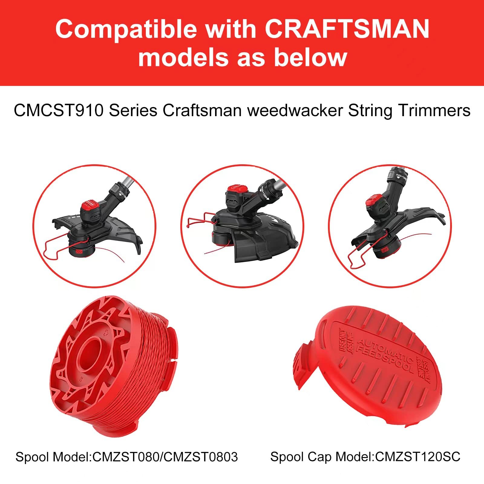 Amazon.com : Kudoosen CMZST080/CMZST0803 Trimmer Spool Replacement